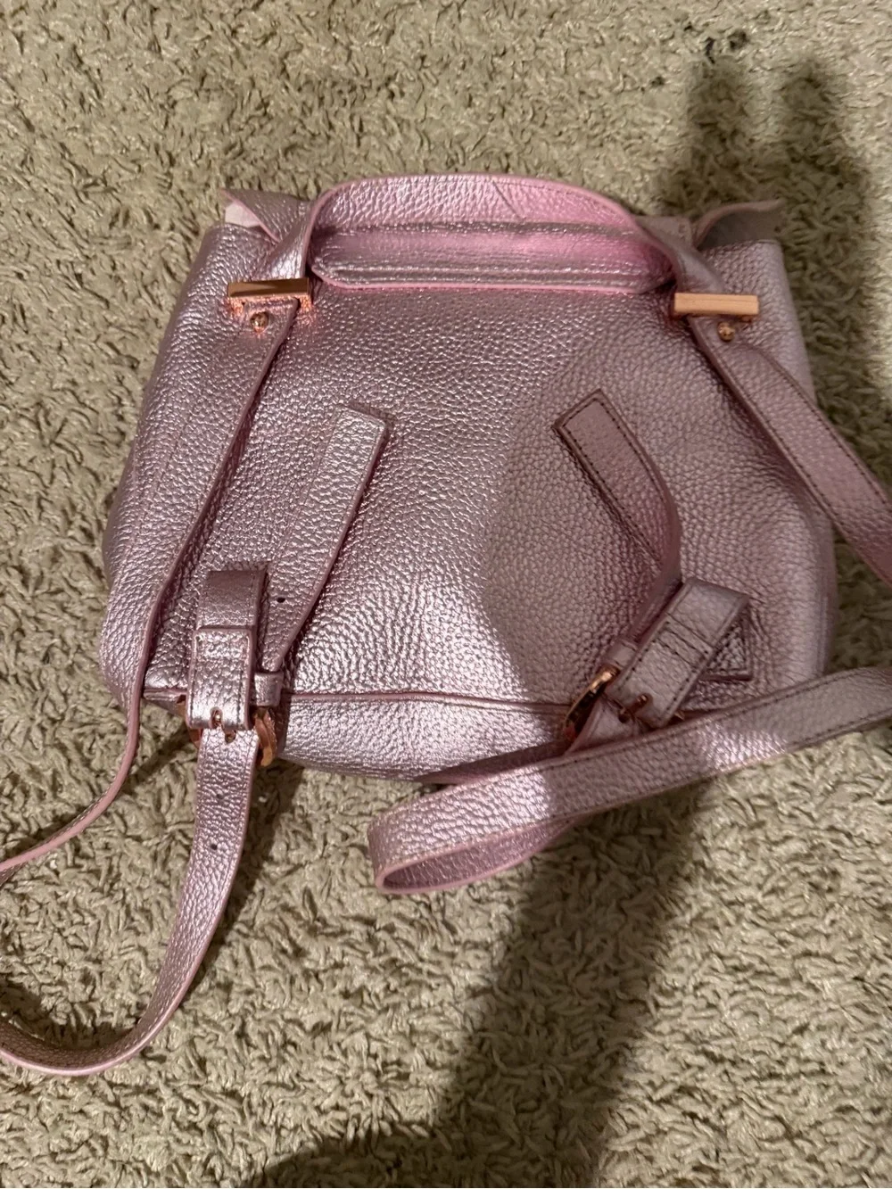 Ted Baker Metallic Pink Ruffle Backpack